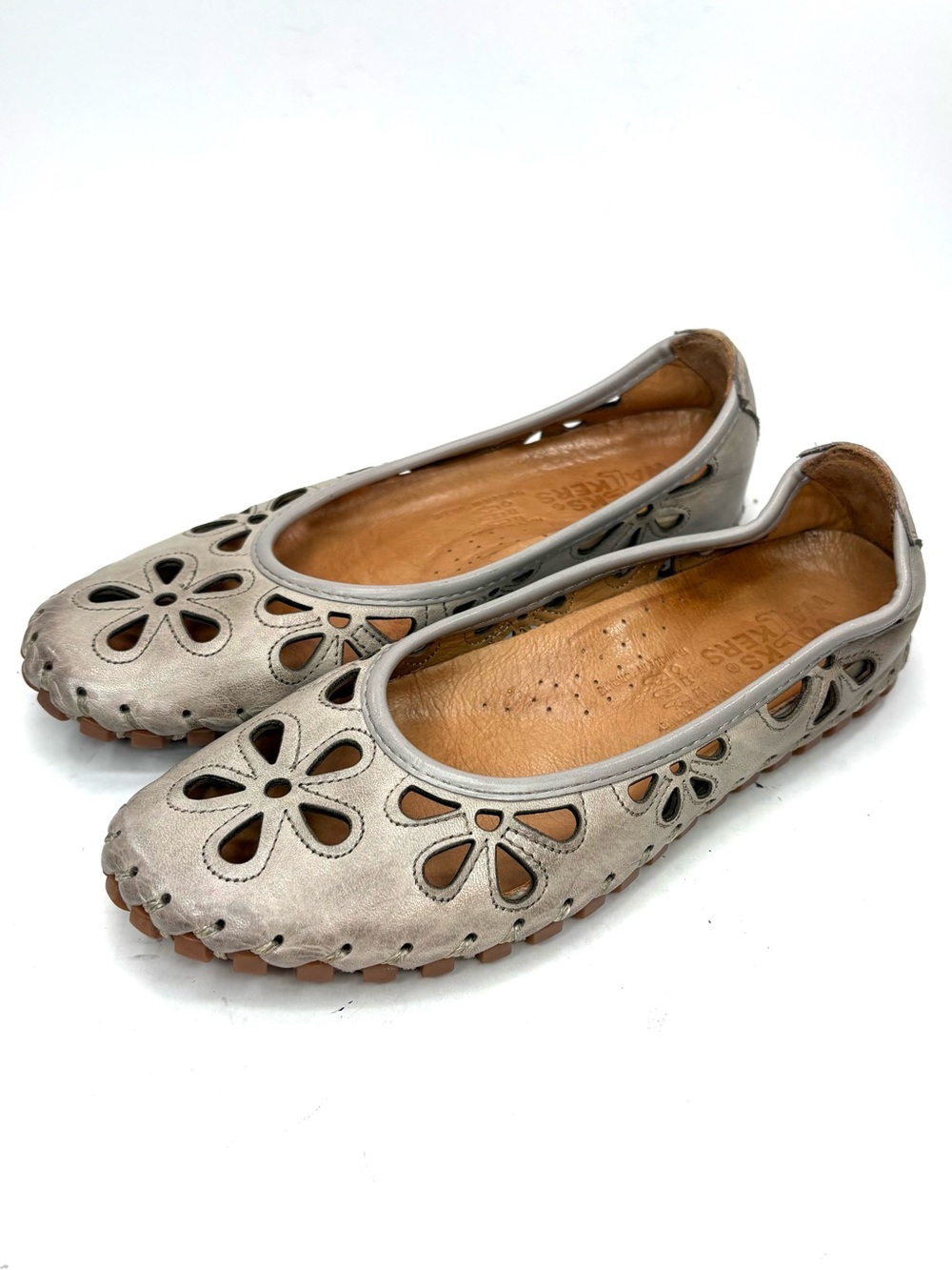 Volks Walkers Taupe Leather Flats | 36